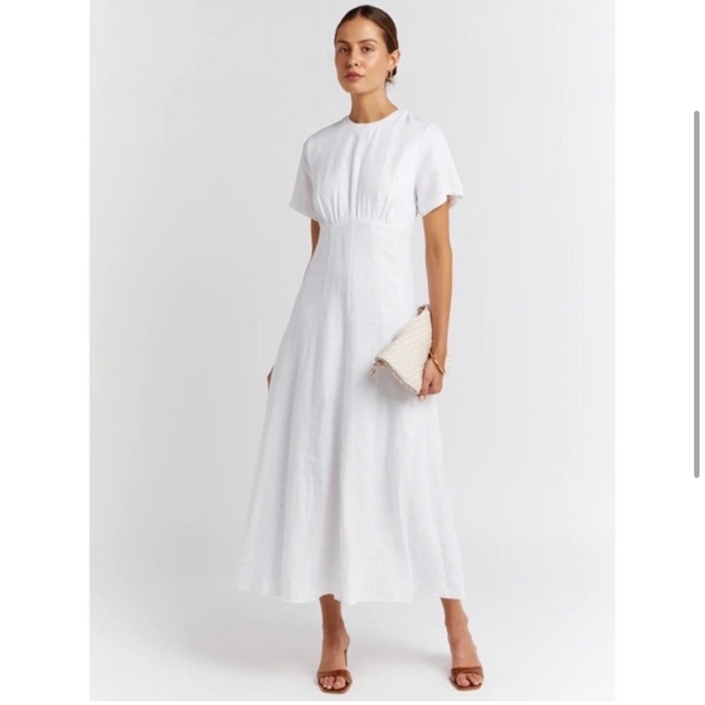 DISSH Jayde white linen MIDI